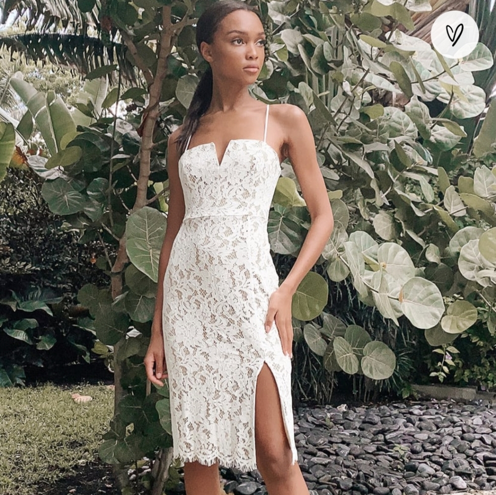 Lulu's lace midi dress
